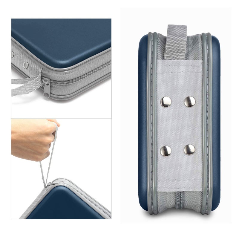 Siveit CD Case, 40 Capacity CD/DVD Case Holders Wallet Hard Plastic DVD Disc Cases Storage Binder for Car Home Office Travel (Dark Blue) - Image 3